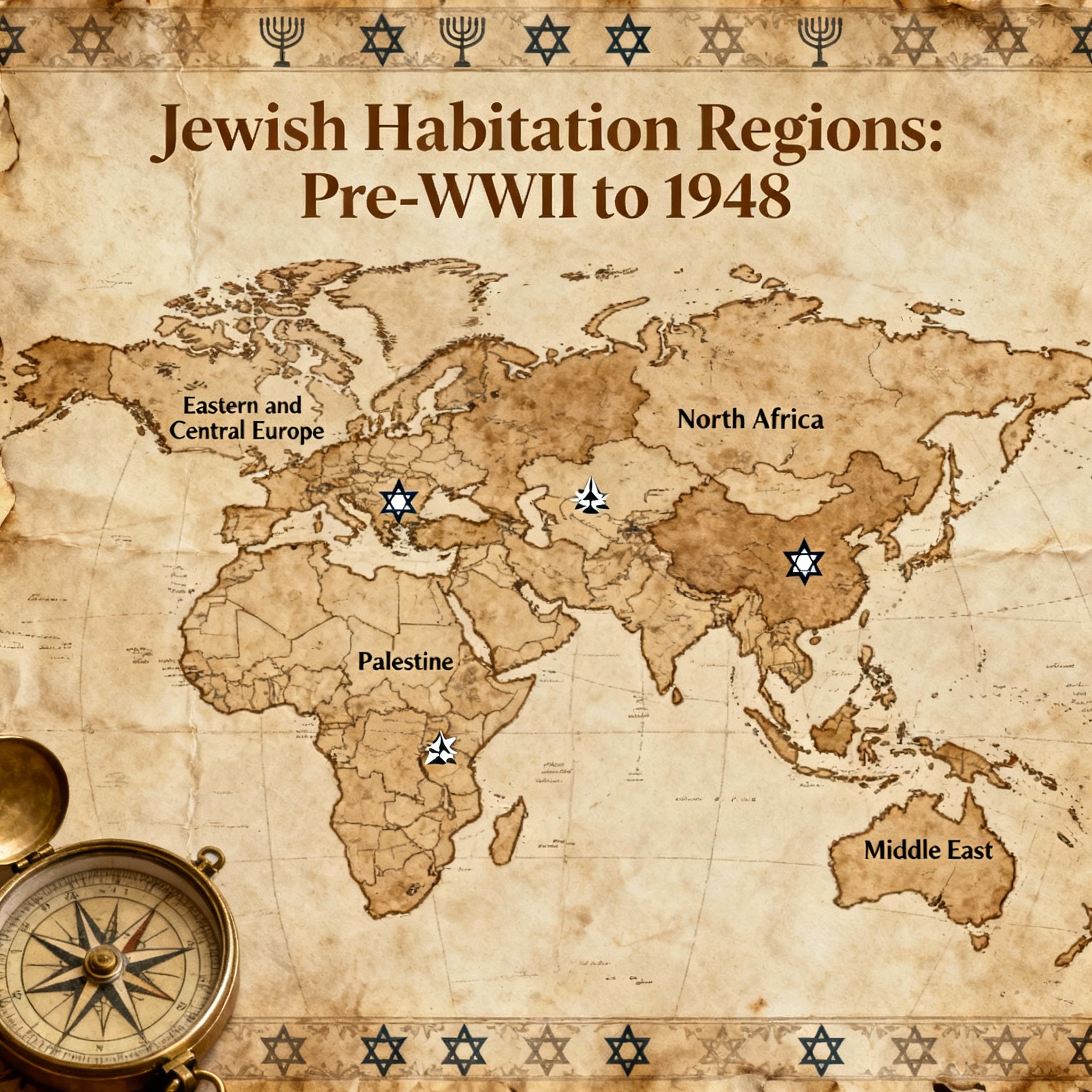 Где жили евреи до Второй мировой войны и до 1948 года:
